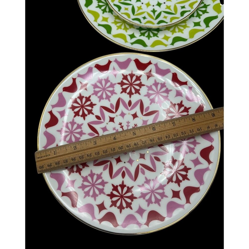 8-Piece Kate Spade NY Luncheon & Tidbit / Appetizer Plates Set Holly Heights - Picture 3 of 11